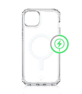 ITSKINS HYBRID MAGSAFE CLEAR cover til iPhone 14 Plus®. Gennemsigtig