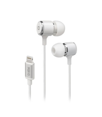 SBS in-ear stereo høretelefoner med Lightning-stik. Hvid