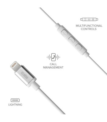 SBS in-ear stereo høretelefoner med Lightning-stik. Hvid