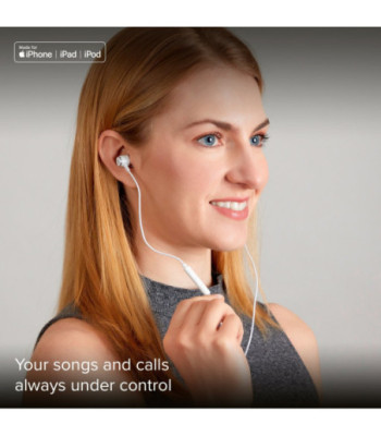 SBS in-ear stereo høretelefoner med Lightning-stik. Hvid