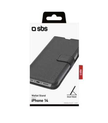 SBS Novelty Book Wallet cover med stand-funktion til iPhone 14 / 13®. Sort
