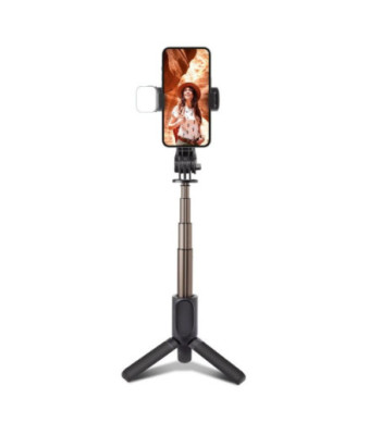 SBS Selfie stick med tripod og LED lys