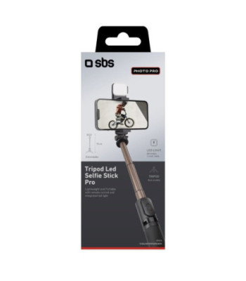 SBS Selfie stick med tripod og LED lys
