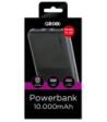 Grixx Powerbank 10.000mAh. Sort