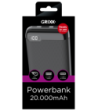 Grixx Powerbank 20.000mAh. Sort
