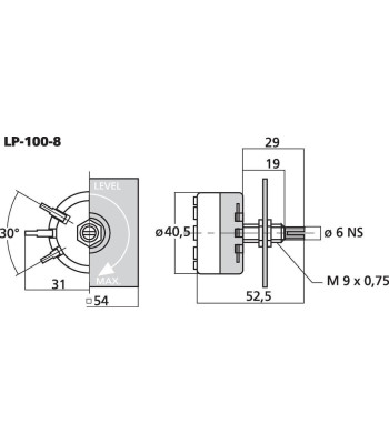 L-pad mono - LP-100-8 MONACOR