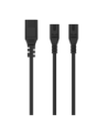Sinox 8-tals splitter kabel. 0,5m. Sort