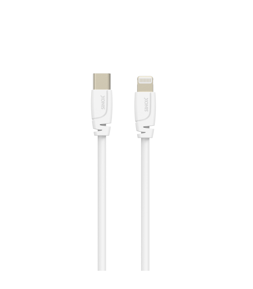 Sinox PRO USB C til Lightning kabel. 1m. Hvid Sinox PRO USB C til Lightning kabel. 1m. Hvid