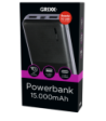 Grixx Powerbank 15.000mAh. Sort
