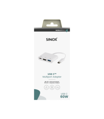 Sinox PRO USB C Hub. 0,15m. Hvid