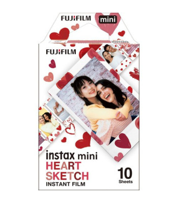 INSTAX Mini film. 10 stykker. Røde hjerter