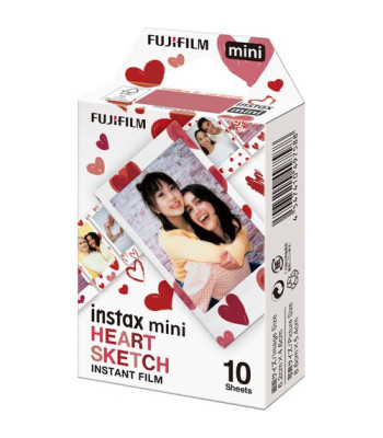 INSTAX Mini film. 10 stykker. Røde hjerter