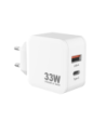 Sinox PRO 230V USB-A+USB-C PD oplader 33W. Hvid