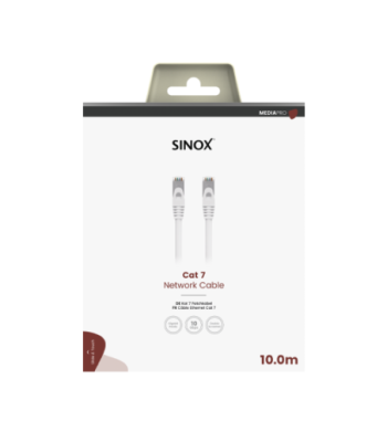 Sinox PRO S-FTP Cat7 netværkskabel. 10m. Hvid