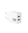 Sinox 230V 2xUSB-A oplader 12W. Hvid