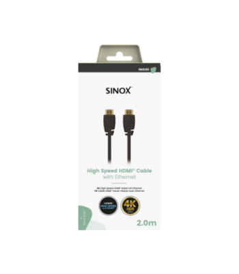 Sinox HDMI kabel 4K60Hz+E. 2m. Sort