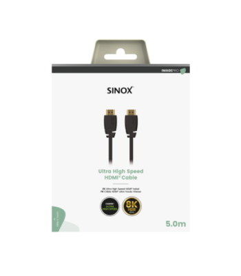Sinox PRO HDMI kabel 8K60HZ+E. 5m. Sort