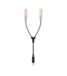 Sinox headset adapter. 0,2m. Sort