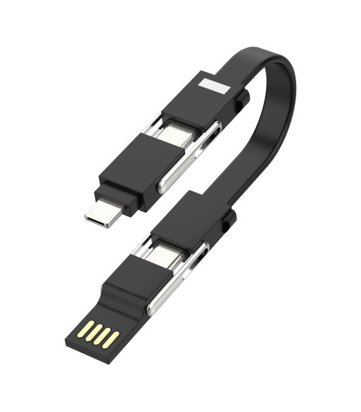 Sinox USB A+USB C-USB C+Micro+IOS, Sort Sinox USB A+USB C-USB C+Micro+IOS, Sort