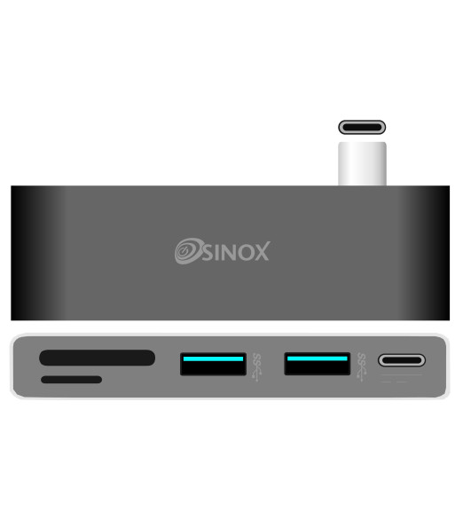 Sinox iMedia USB C Hub. Aluminium Sinox iMedia USB C Hub. Aluminium