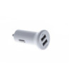 Sinox iMedia 12V dobbelt USB A biloplader. 1.0+2.1A. Hvid