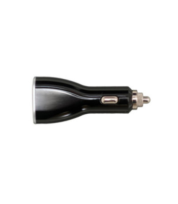 Sinox iMedia 12V dobbelt USB A biloplader. 1.0+2.1A. Sort