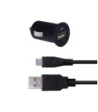 Sinox iMedia USB A biloplader m/Micro USB kabel. 2,4A. 1,5m. Sort