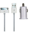 Sinox iMedia 12V biloplader m/30-pin 1.0A. 1m. Hvid