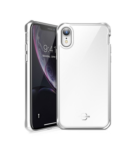 ITSKINS HYBRID GLASS cover til iPhone XR®. Sølv ITSKINS HYBRID GLASS cover til iPhone XR®. Sølv