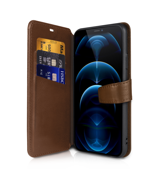 ITSKINS BOOK cover til iPhone 12 Pro Max®. Brun ITSKINS BOOK cover til iPhone 12 Pro Max®. Brun