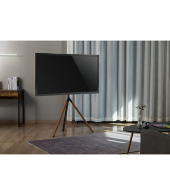 Sinox Tripod TV gulvstand med drejbar top. 45"-65". Mørkt træ/sort