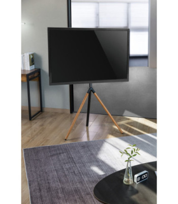 Sinox Tripod TV gulvstand med drejbar top. 45"-65". Mørkt træ/sort