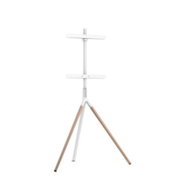 Sinox Tripod TV gulvstand med drejbar top. 45"-65". Lyst træ/hvid
