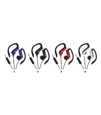 JVC ear clip høretelefoner til sport med fjernbetjening og mikrofon. Sort