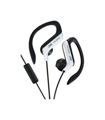 JVC ear clip høretelefoner til sport med fjernbetjening og mikrofon. Hvid