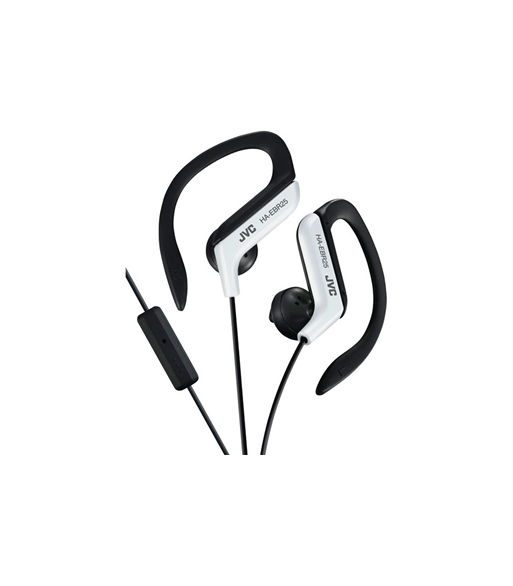 JVC ear clip høretelefoner til sport med fjernbetjening og mikrofon. Hvid JVC ear clip høretelefoner til sport med fjernbetjening og mikrofon. Hvid