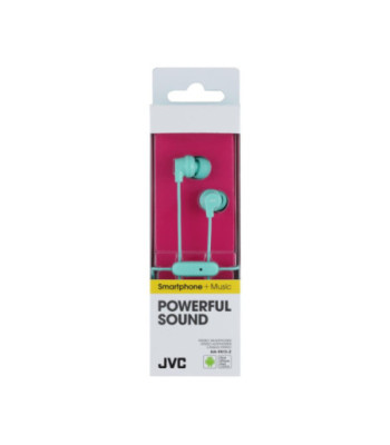 JVC in-ear høretelefoner med fjernbetjening og mikrofon. Mint