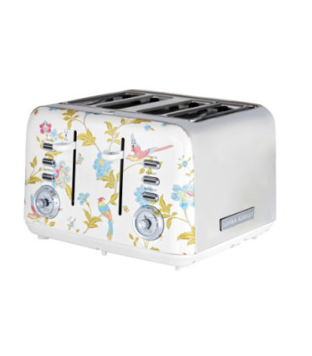 VQ Laura Ashley Slice Toaster. Hvid/sølv