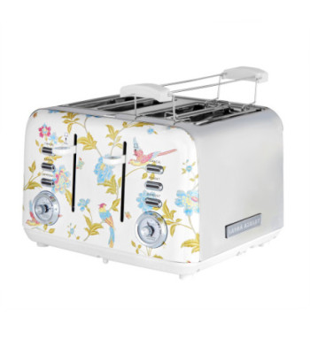 VQ Laura Ashley Slice Toaster. Hvid/sølv