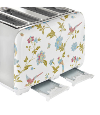 VQ Laura Ashley Slice Toaster. Hvid/sølv
