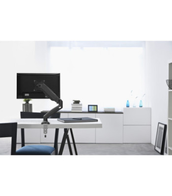 Sinox Office enkel skærm skrivebordsbeslag med gasspring. Op til 32". Sort