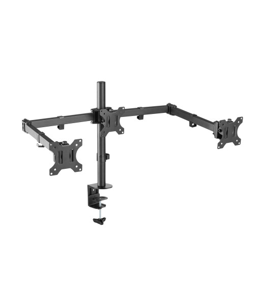 Sinox Office tredobbelt skærm skrivebordsbeslag. Op til 27". Sort Sinox Office tredobbelt skærm skrivebordsbeslag. Op til 27". Sort