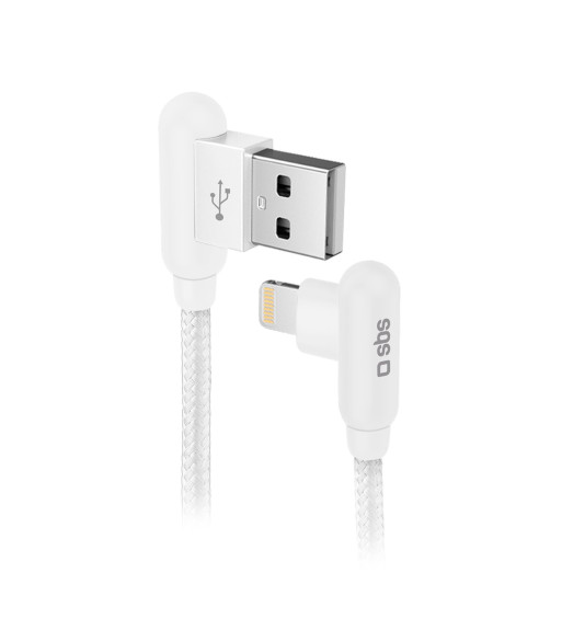 SBS 90° Lightning kabel. 1m. Hvid SBS 90° Lightning kabel. 1m. Hvid