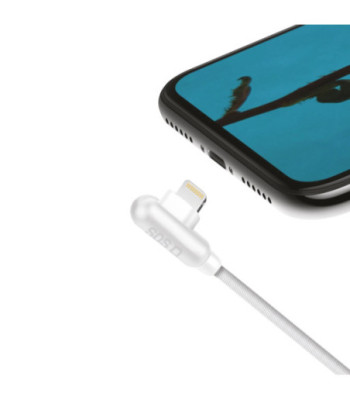 SBS 90° Lightning kabel. 1m. Hvid