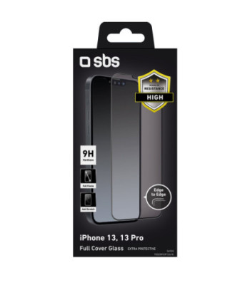 SBS beskyttelsesglas til iPhone 14 / 13 / 13 Pro®. Sorte kanter