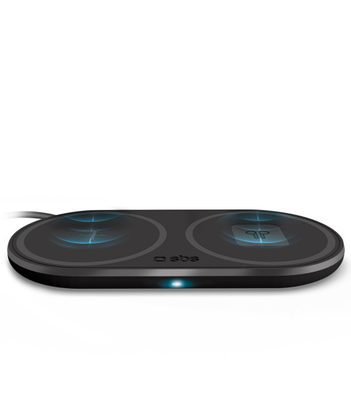 SBS dobbelt trådløs 10W+10W Qi opladerplade. Sort SBS dobbelt trådløs 10W+10W Qi opladerplade. Sort