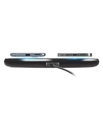 SBS dobbelt trådløs 10W+10W Qi opladerplade. Sort