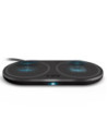 SBS dobbelt trådløs 10W+10W Qi opladerplade. Sort