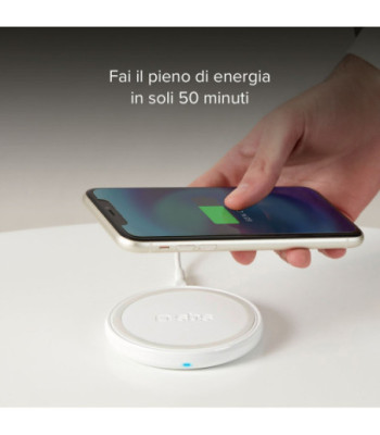 SBS trådløs 15W Qi opladerplade. Hvid