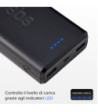 SBS hurtigtopladende powerbank. 20,000 mAh. Sort